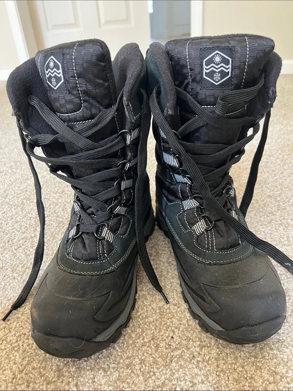 Khombu Black Insulated Lace-Up Winter Boots